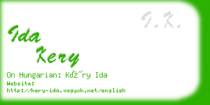 ida kery business card